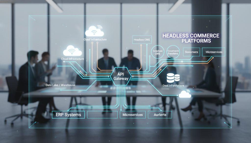 ERP and headless commerce integration diagram