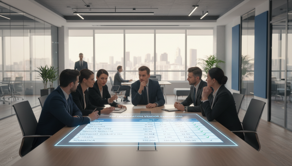 ERP localization vendor evaluation table