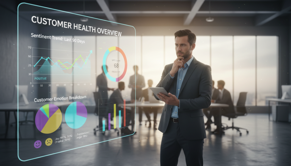 customer health score kpi dashboard sentiment analysis
